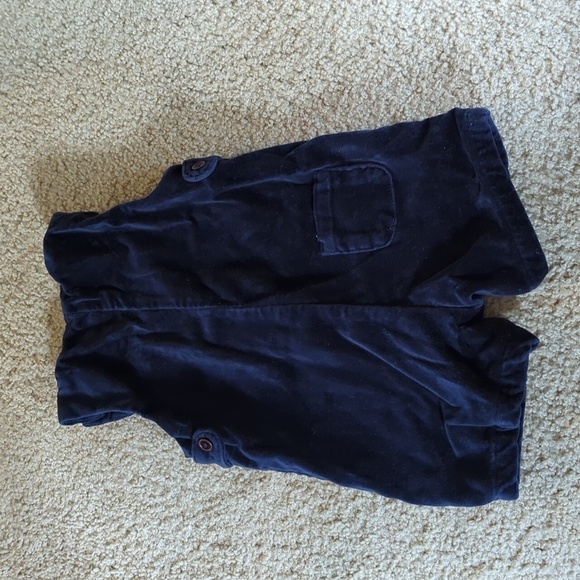 Janie & Jack Blue Velvet Sleeveless Romper Size 0-3 Months - Picture 5 of 7